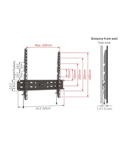 Suport fixat pe perete BARKAN E30, Negru 2