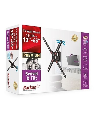 Suport TV de perete BARKAN BM320, Negru