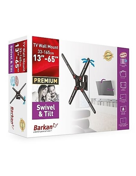 Suport TV de perete BARKAN BM320, Negru