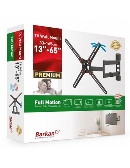 Suport TV de perete BARKAN BM343, Negru