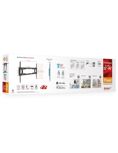 Suport fixat pe perete BARKAN E400+, Negru
