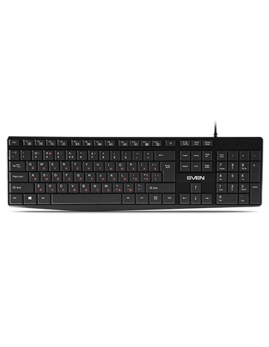 Tastatură SVEN KB-S305, Cu fir, Negru