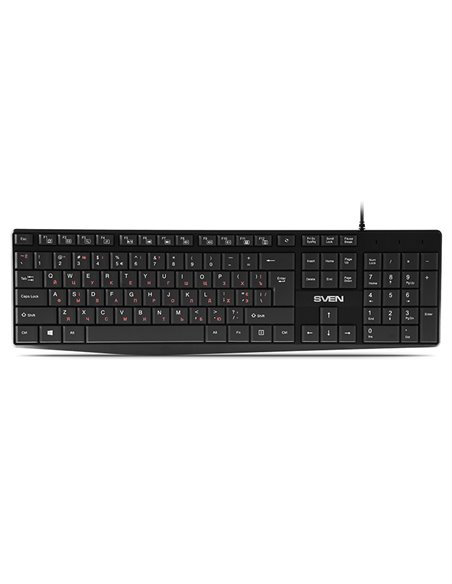 Tastatură SVEN KB-S305, Cu fir, Negru