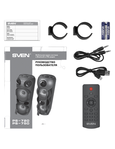 Портативная колонка SVEN PS-720, Чёрный