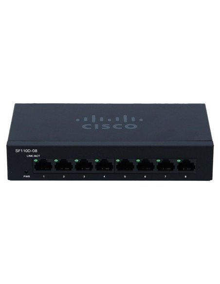 Switch de rețea Cisco SF110D-08, 8x 10/100 Mbps