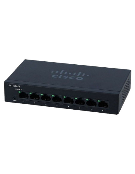 Switch de rețea Cisco SF110D-08, 8x 10/100 Mbps