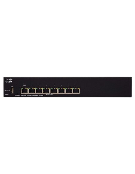 Switch de rețea Cisco SF350-08, 8x 10/100 Mbps
