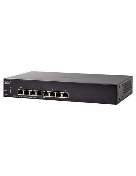 Сетевой коммутатор Cisco SF350-08, 8x 10/100 Мбит/с