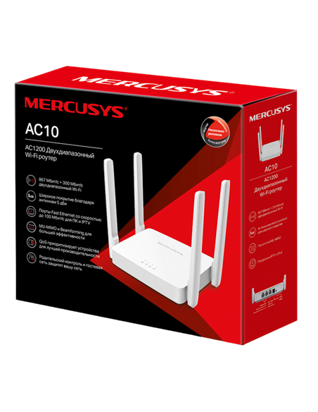Router fără fir MERCUSYS AC10, Alb