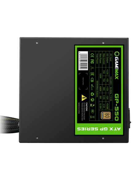 Блок питания для компьютеров Gamemax GP-550, 550Вт, ATX, Немодульный