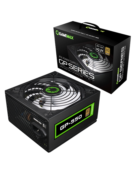 Блок питания для компьютеров Gamemax GP-550, 550Вт, ATX, Немодульный