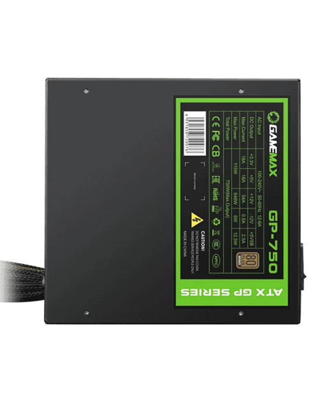Блок питания для компьютеров Gamemax GP-750, 750Вт, ATX, Немодульный