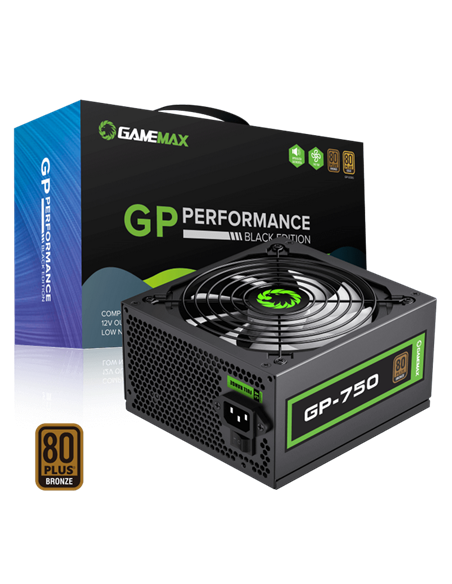 Блок питания для компьютеров Gamemax GP-750, 750Вт, ATX, Немодульный