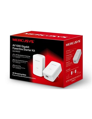 Powerline Adapter MERCUSYS MP500 KIT, AV1000, 1000 Mbps, Alb