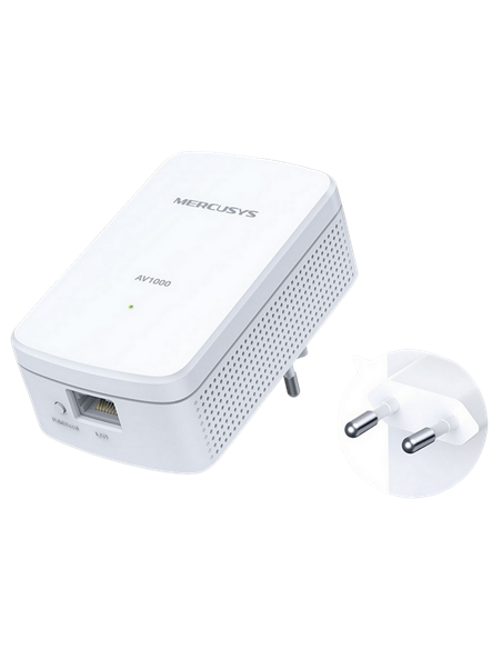 Адаптер Powerline MERCUSYS MP500 KIT, AV1000, 1000 Мбит/с, Белый