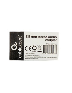 Audio Adaptor Cablexpert A-3.5FF-01, 3.5mm 3-pin (F) - 3.5mm 3-pin (F), Negru 2