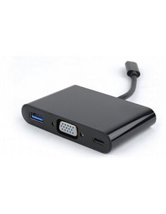 Adaptor Video Cablexpert A-CM-VGA3in1-01, Type-C - , 0,15m, Negru 2