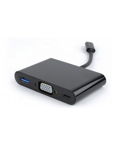 Adaptor Video Cablexpert A-CM-VGA3in1-01, Type-C - , 0,15m, Negru