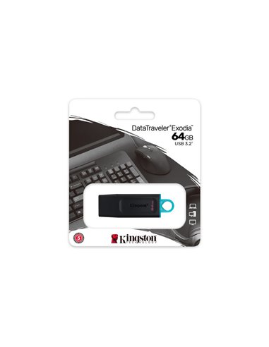 Memorie USB Kingston DataTraveler Exodia, 64GB, Negru/Albastru