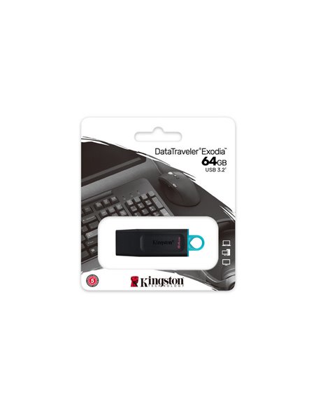 Memorie USB Kingston DataTraveler Exodia, 64GB, Negru/Albastru