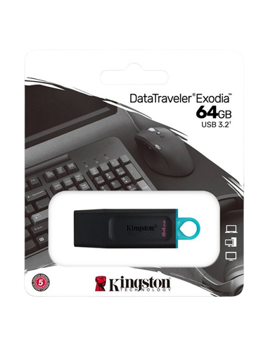 Memorie USB Kingston DataTraveler Exodia, 64GB, Negru/Albastru