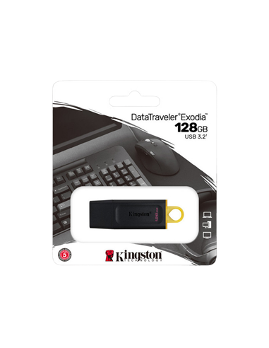 USB Flash накопитель Kingston DataTraveler Exodia, 128Гб, Чёрный/Жёлтый
