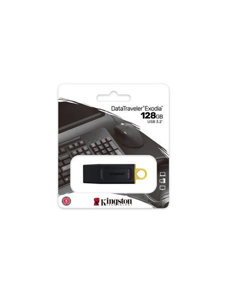 USB Flash накопитель Kingston DataTraveler Exodia, 128Гб, Чёрный/Жёлтый