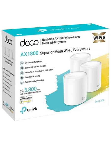 Домашняя Mesh Wi-Fi система TP-LINK Deco X20 (3-pack), Белый