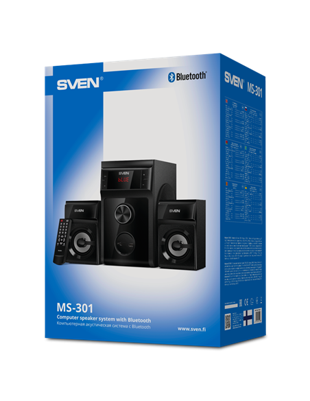 Компьютерные колонки 2.1 SVEN MS-301, Чёрный