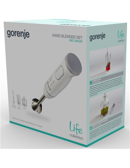 Погружной блендер Gorenje Life collection HBC564QW, Белый