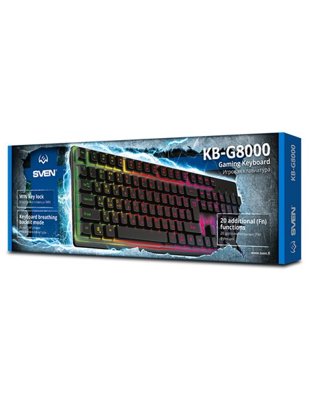 Клавиатура SVEN KB-G8000, Проводное, Чёрный