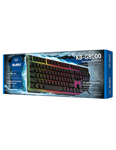Клавиатура SVEN KB-G8000, Проводное, Чёрный