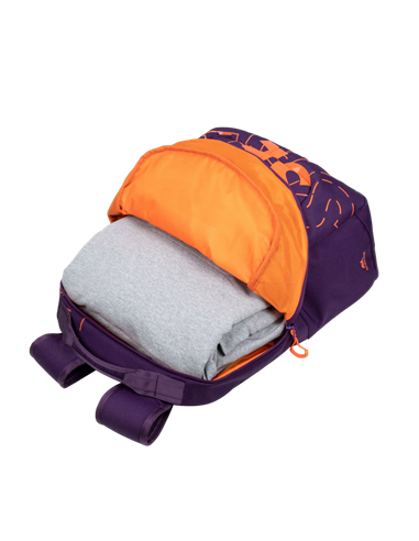 Rucsac zilnic RivaCase Heide, 15.6", Poliester, Violet/Portocaliu