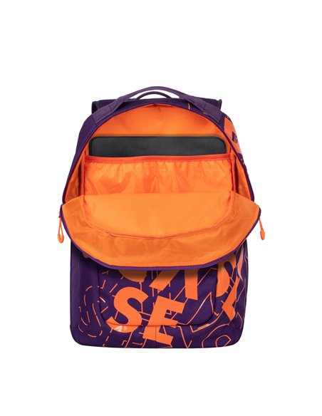 Rucsac zilnic RivaCase Heide, 15.6", Poliester, Violet/Portocaliu