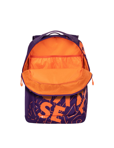 Rucsac zilnic RivaCase Heide, 15.6", Poliester, Violet/Portocaliu