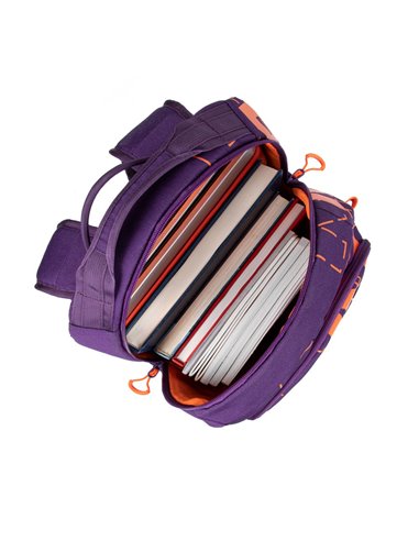 Rucsac zilnic RivaCase Heide, 15.6", Poliester, Violet/Portocaliu