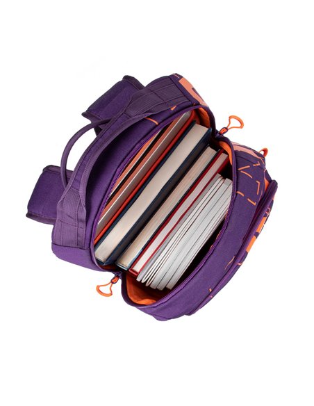 Rucsac zilnic RivaCase Heide, 15.6", Poliester, Violet/Portocaliu