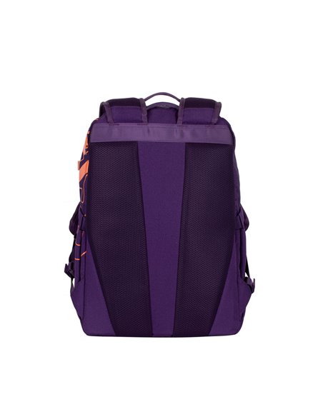 Rucsac zilnic RivaCase Heide, 15.6", Poliester, Violet/Portocaliu