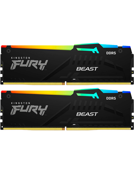Memorie RAM Kingston FURY Beast RGB, DDR5 SDRAM, 6000 MHz, 32 GB, KF560C30BBEAK2-32