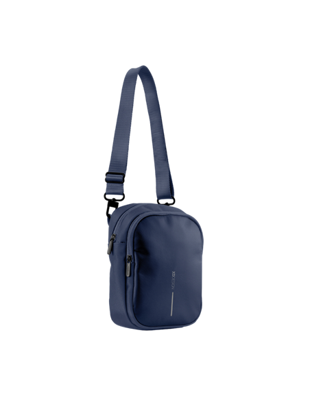 Geantă pe umăr Bobby Boxy Sling, Polietilen tereftalat reciclat, Bleumarin
