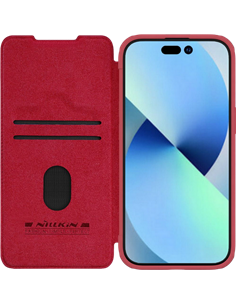 Husă tip carte Nillkin iPhone 15 Pro Max - Qin Pro, Roșu