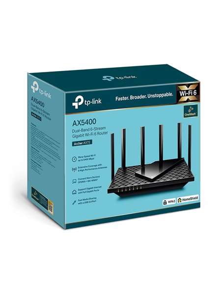 Беспроводной маршрутизатор TP-LINK Archer AX72, Чёрный