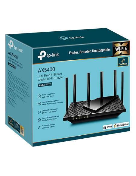Router fără fir TP-LINK Archer AX72, Negru