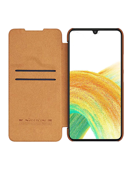Чехол книжка Nillkin Galaxy A34 - Qin LC, Коричневый