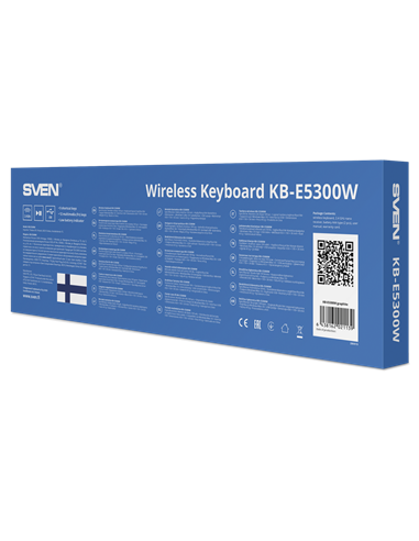 Клавиатура SVEN E5300W, Беспроводное, Чёрный