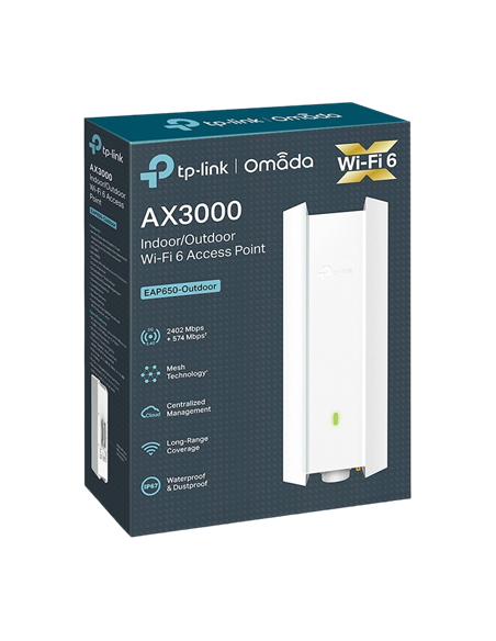 Punct de acces TP-LINK EAP650-Outdoor, Până la 3000 Mbps, Alb