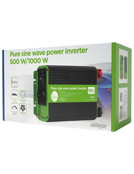 Invertor Auto Energenie EG-PWC-PS500-01, 500W, Multicolor