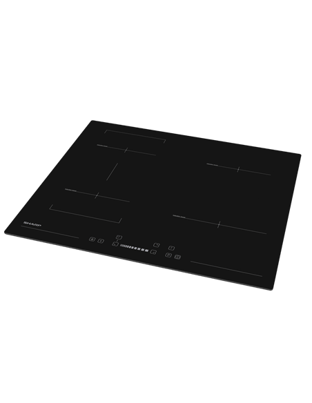 Plită cu inducție Sharp KH-6I27CS0I-EU, Negru