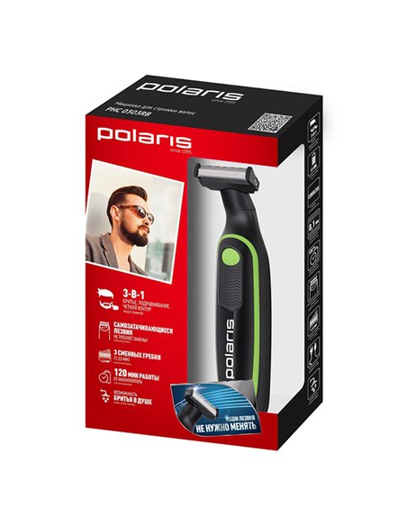 Trimmer pentru bărbați Polaris PHC 0303RB, Negru | Verde