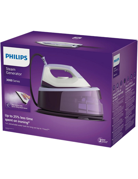 Утюг с парогенератором Philips PSG3000/30, 2400Вт, Белый | Фиолетовый